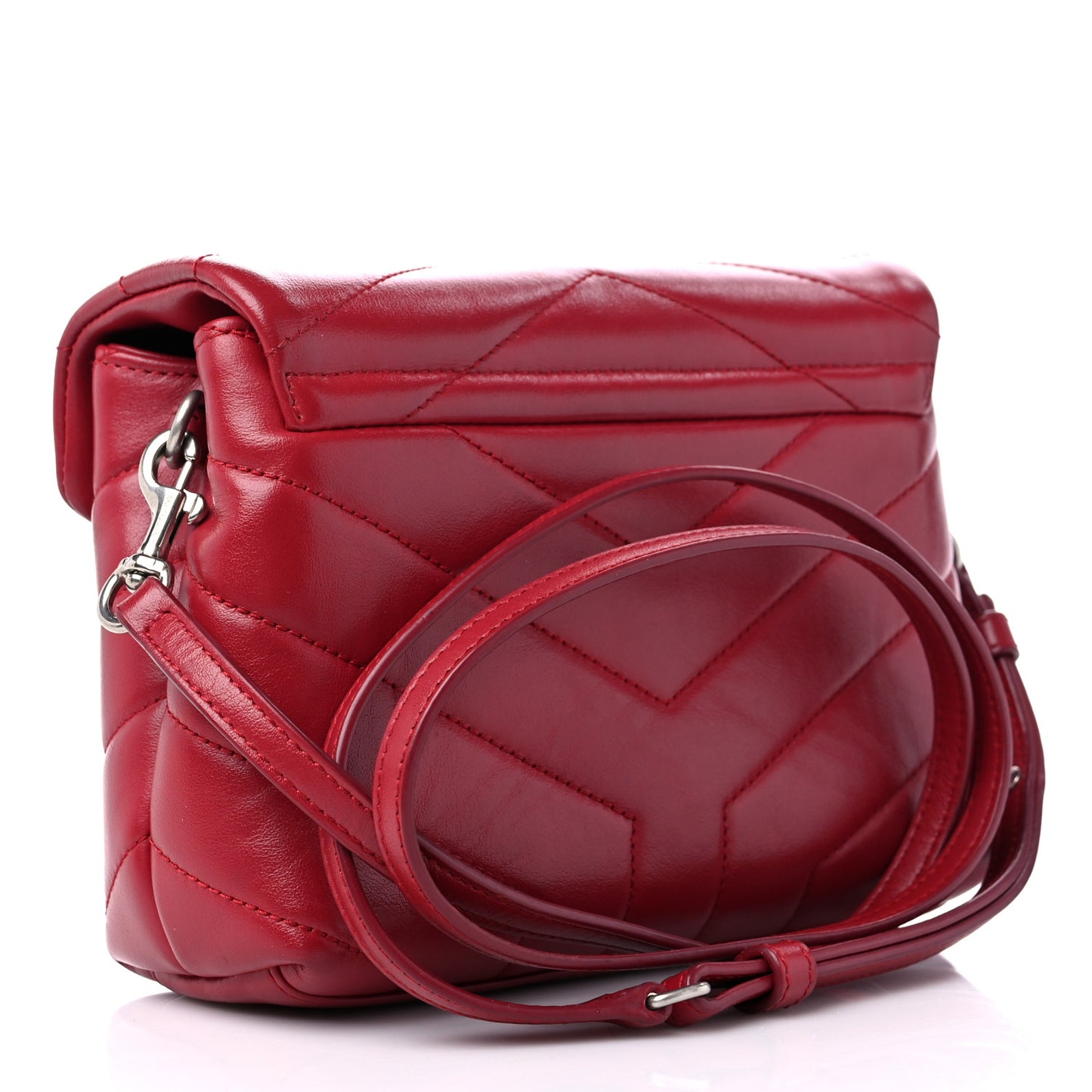 Calfskin Y Quilted Monogram Toy Loulou Crossbody Bag Rouge