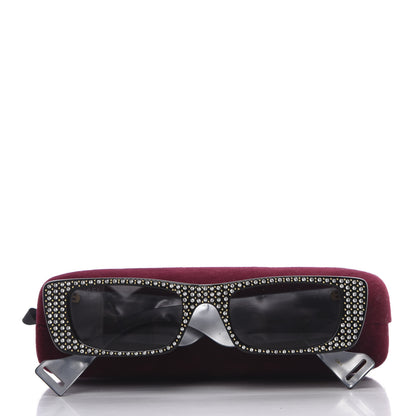 Gucci Acetate Rectangular Crystal Sunglasses GG0516S Black 3 of 8