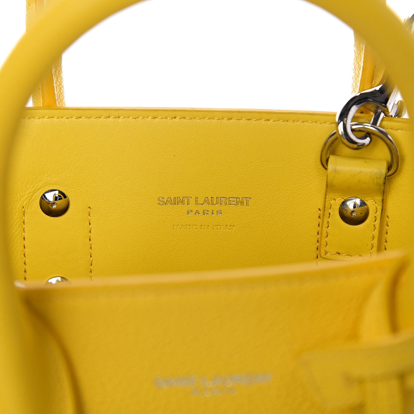 Grained Calfskin Nano Sac De Jour Jaune
