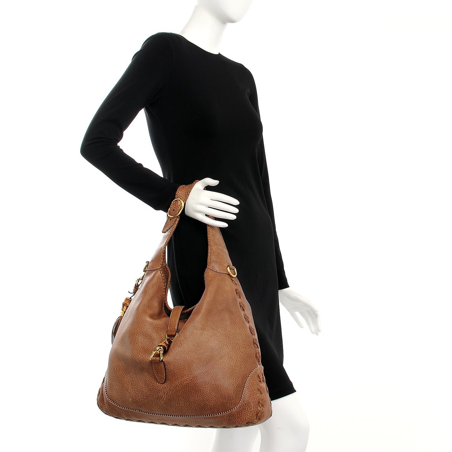 Calfskin Whipstitch Large New Jackie Hobo