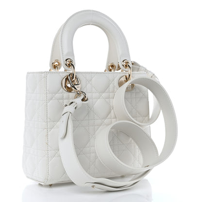 Christian Dior Lambskin Cannage Small My ABCDior Lady Dior White 3 of 11