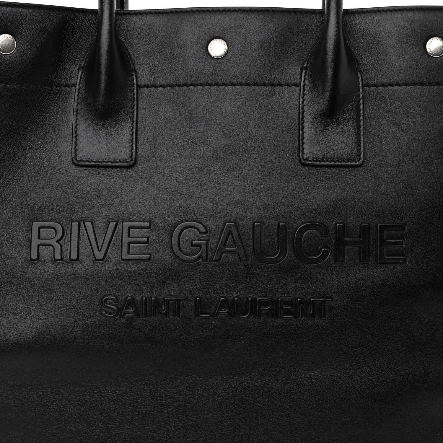 Saint Laurent Smooth Calfskin Rive Gauche Small Tote Black 7 of 10