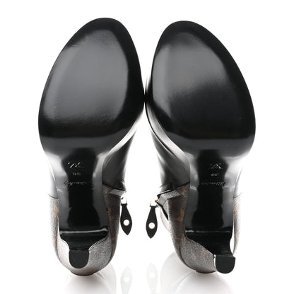Louis Vuitton Calfskin Monogram Afterglow Platform Ankle Boots 38 Black 6 of 9