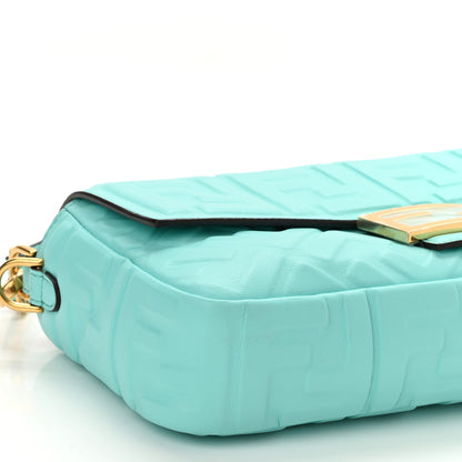 Fendi Nappa FF 1974 Embossed Baguette Spring Turquoise 9 of 10