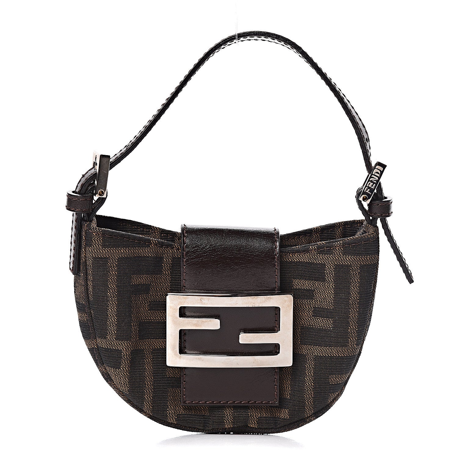 Fendi Zucca Mini Half Moon Baguette Tobacco 1 of 11