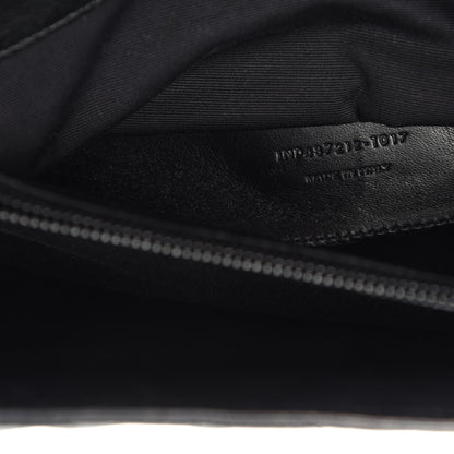 Saint Laurent Sheepskin Matelasse Chevron Monogram Monochrome Large College Satchel Black 10 of 11