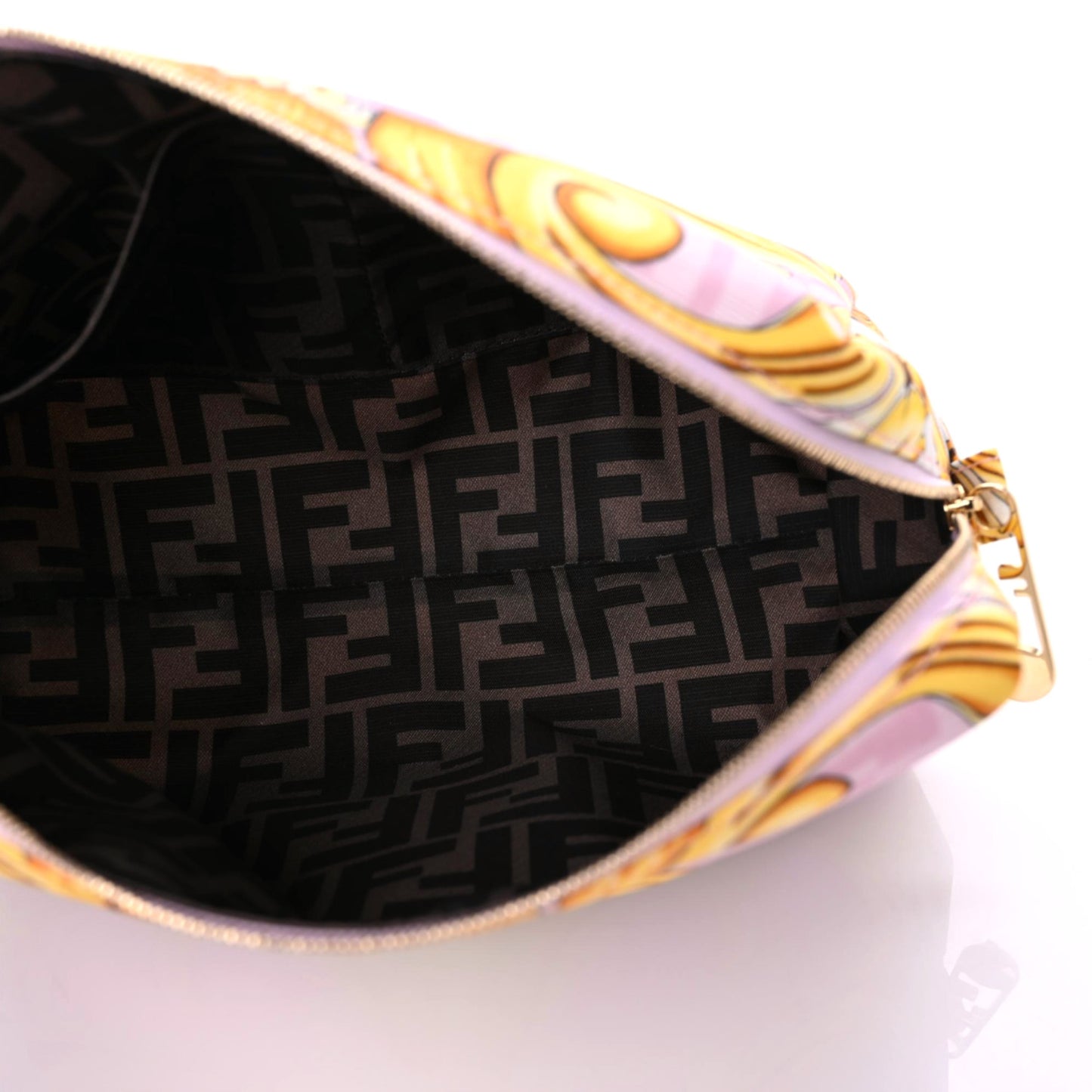 X VERSACE Nylon Fendace FF Baroque Medium Trapezoid Beauty Pouch Pink