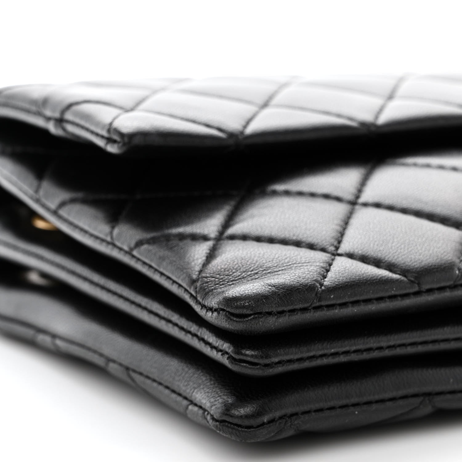 Chanel Lambskin Quilted 3 Pocket Accordion Flap Black 9 of 10