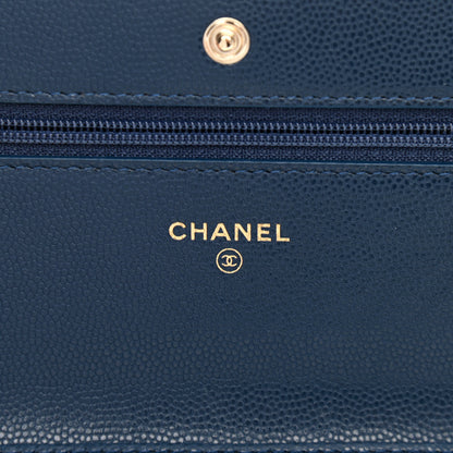 Chanel Caviar Quilted Wallet On Chain WOC Blue 5 of 11