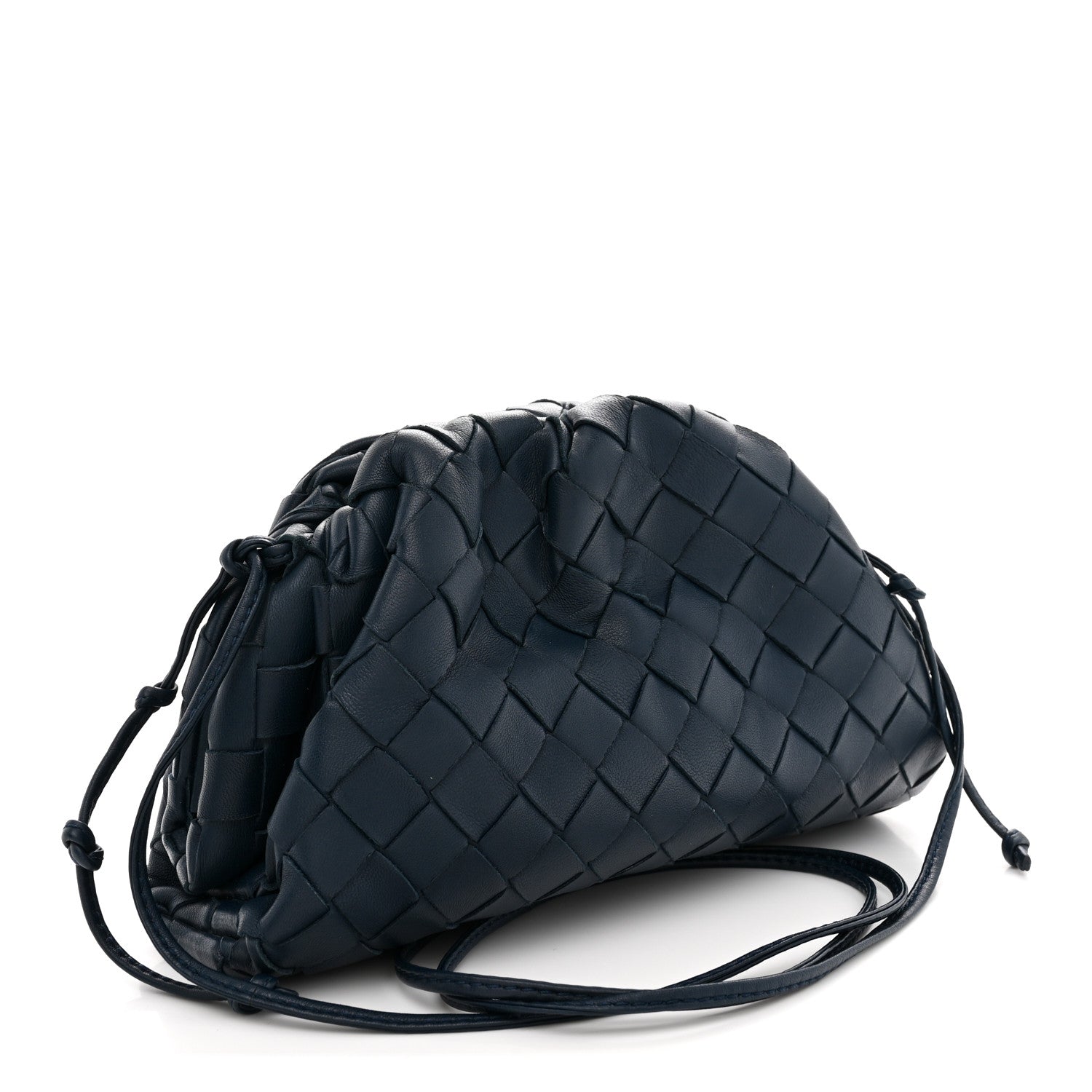 BOTTEGA VENETA レザー ボディバッグ ダークブルー Bottega Veneta Nappa Intrecciato The Mini Pouch Deep Blue 1921567