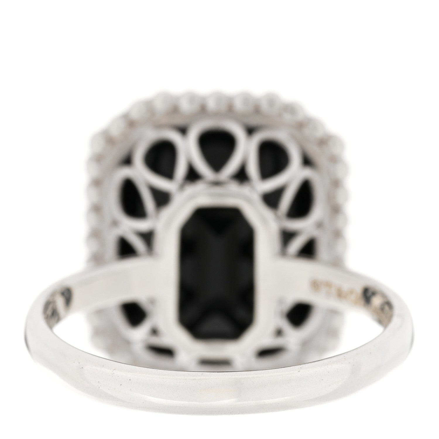 Tiffany Sterling Silver Black Onyx Ziegfeld Daisy Ring 58 8.5 3 of 4