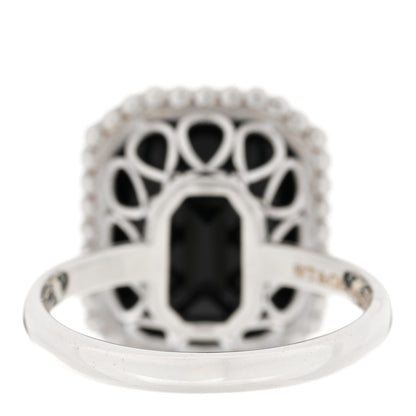 Tiffany Sterling Silver Black Onyx Ziegfeld Daisy Ring 58 8.5 3 of 4