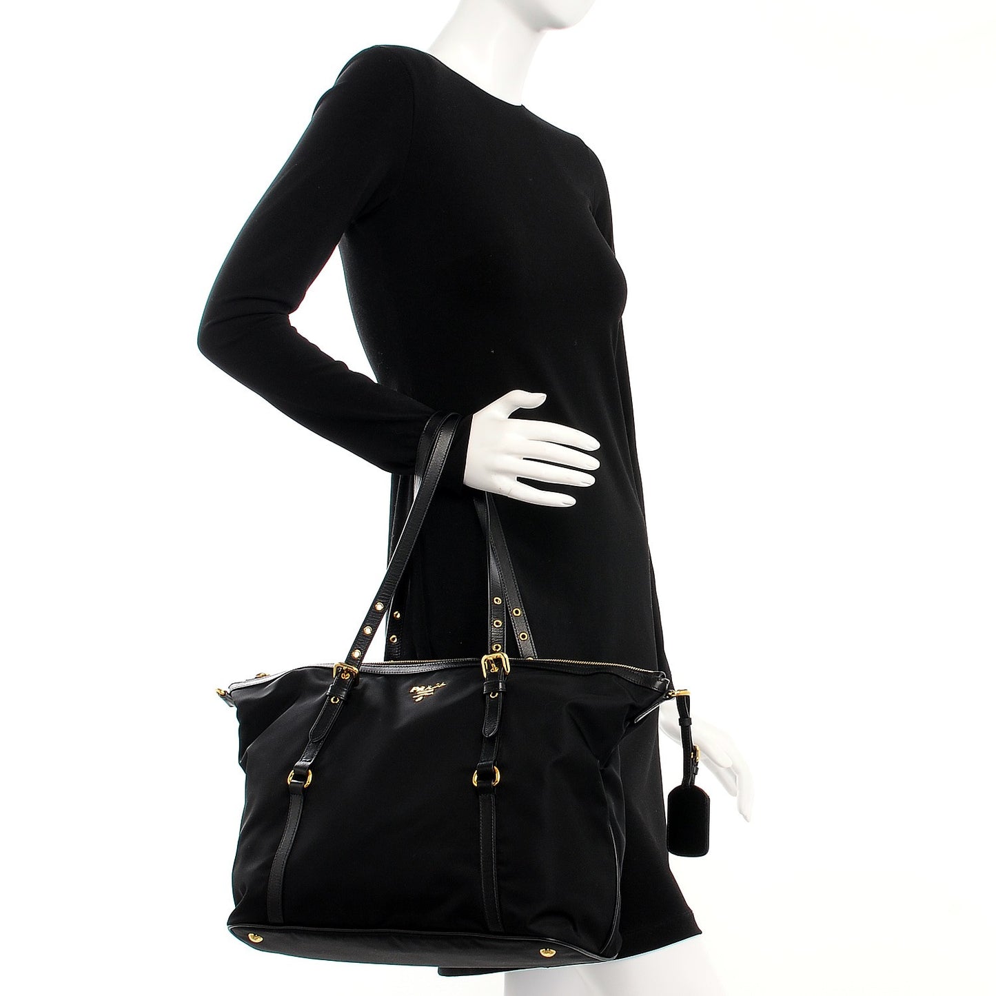 Tessuto Nylon Saffiano Tote Nero Black