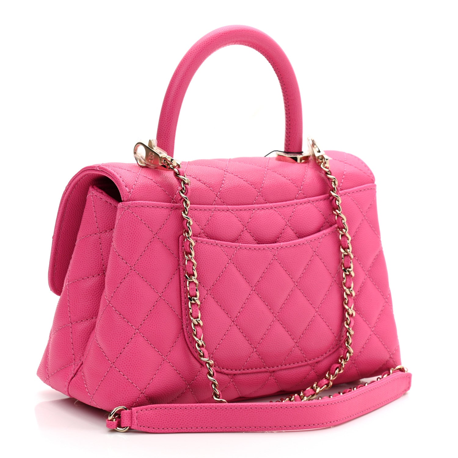 Chanel Caviar Quilted Mini Coco Handle Flap Rose 2 of 11