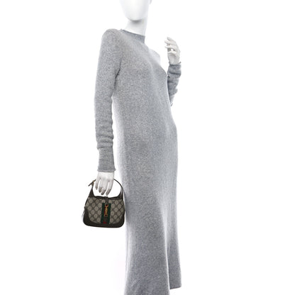Gucci X BALENCIAGA BB Supreme Monogram Calfskin Web Mini Jackie 1961 Hobo Beige Ebony 2 of 8