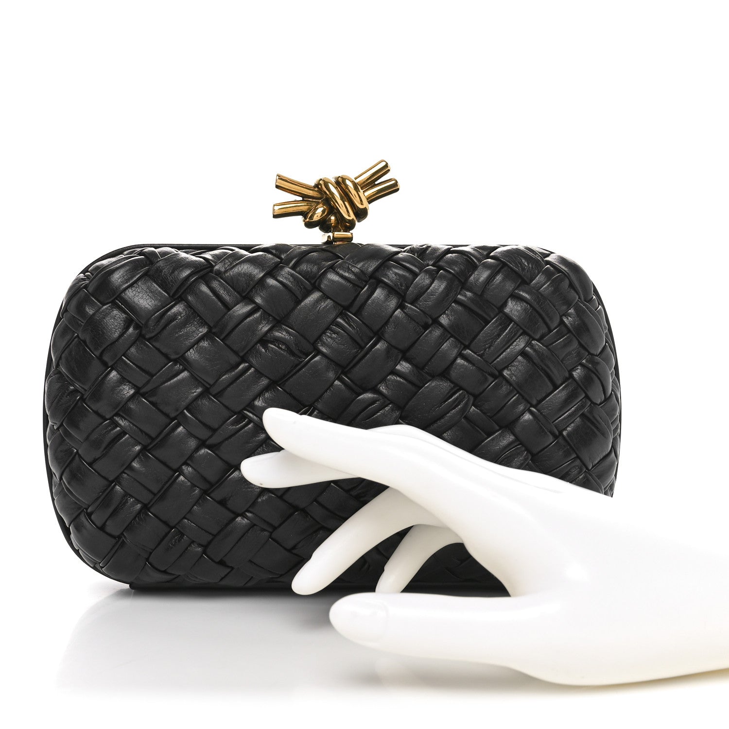 Bottega Veneta Nappa Intrecciato Knot Clutch Black 2 of 9