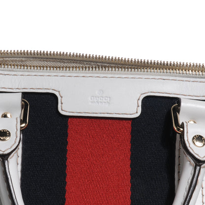 Gucci Monogram Selleria Calfskin Vintage Web Medium Boston Beige Blue Mystic White 5 of 10