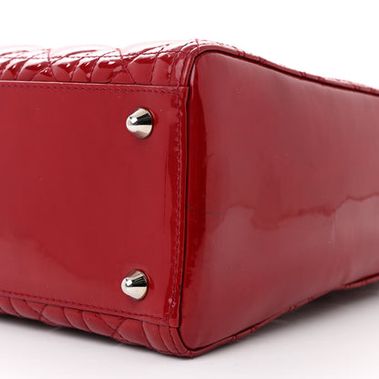 Christian Dior Patent Cannage Large Lady Dior Red 10 of 14