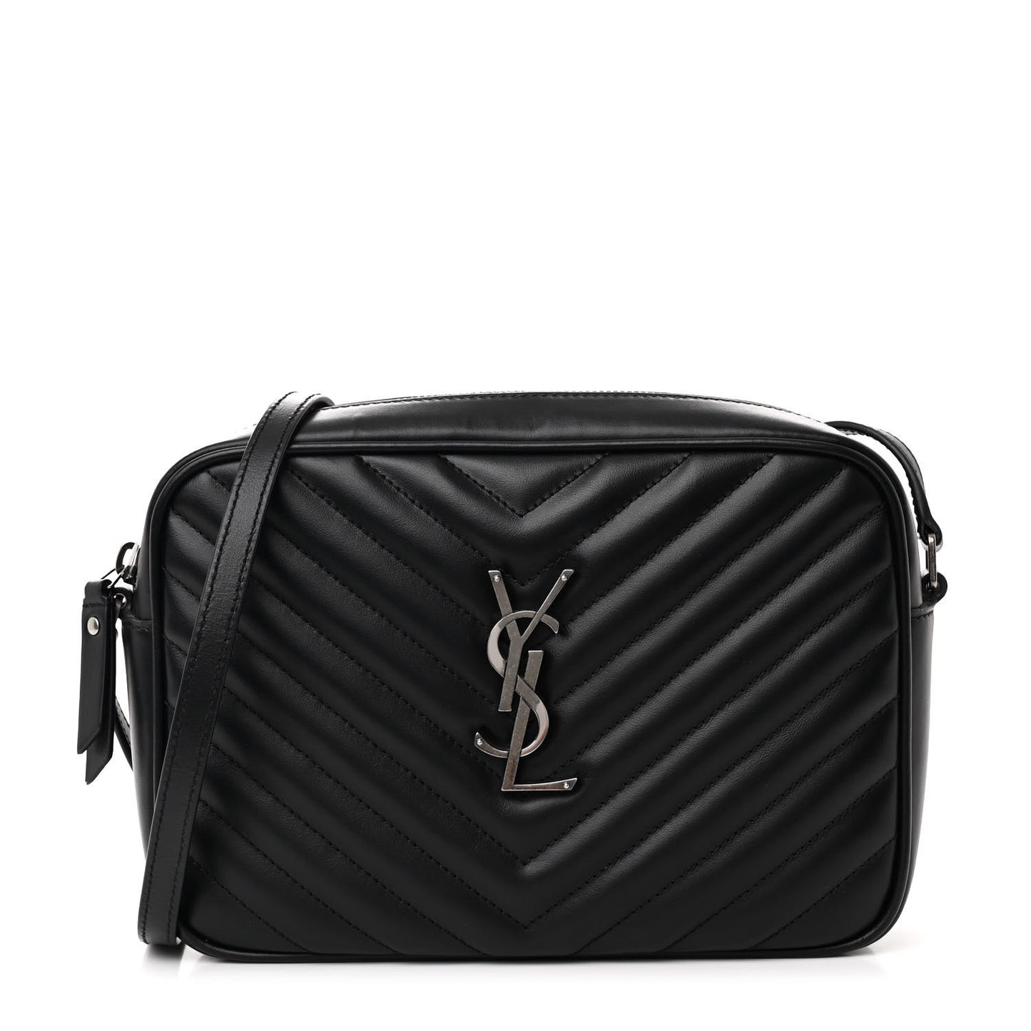 Calfskin Matelasse Monogram Lou Camera Bag Black