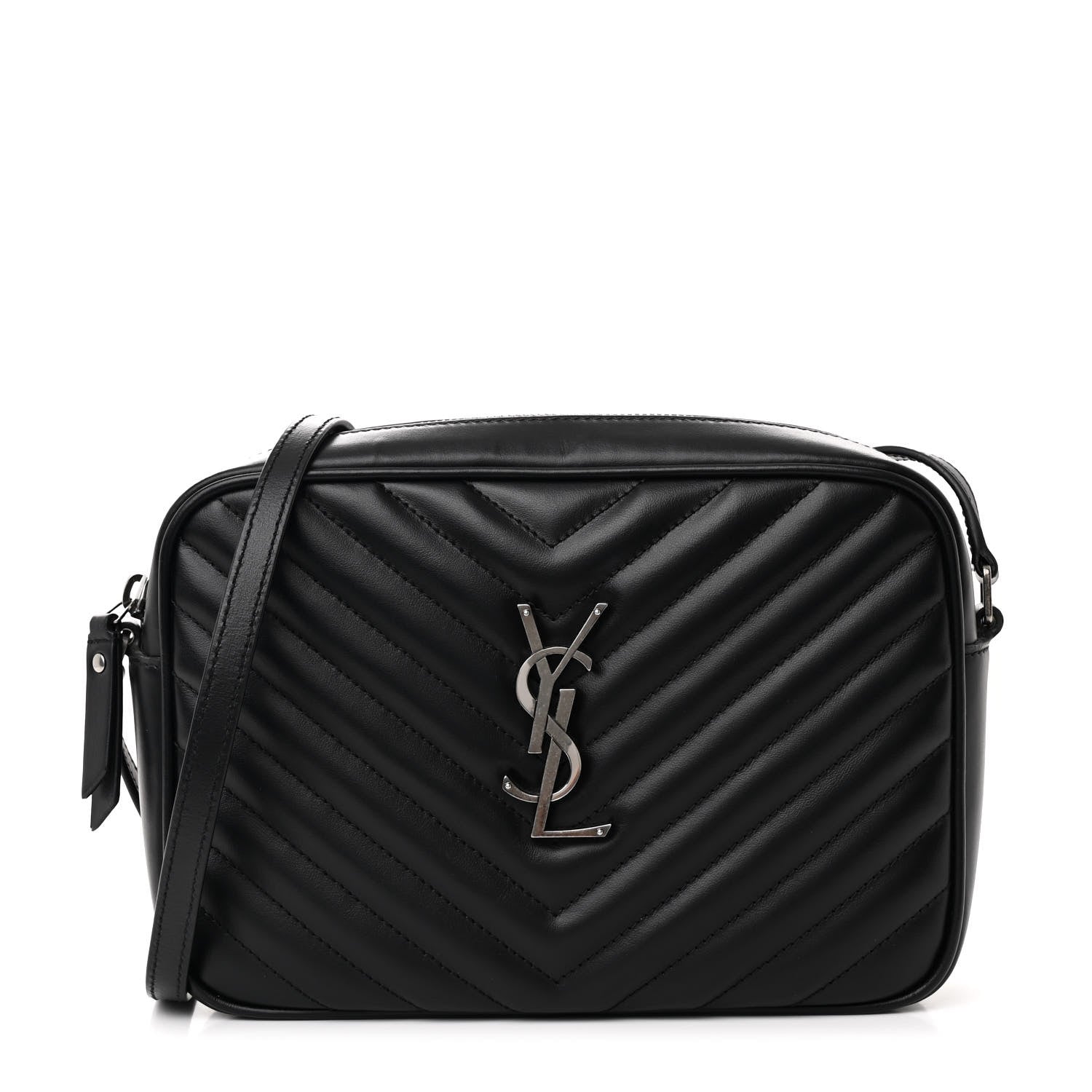 Saint Laurent Calfskin Matelasse Monogram Lou Camera Bag Black 1 of 10