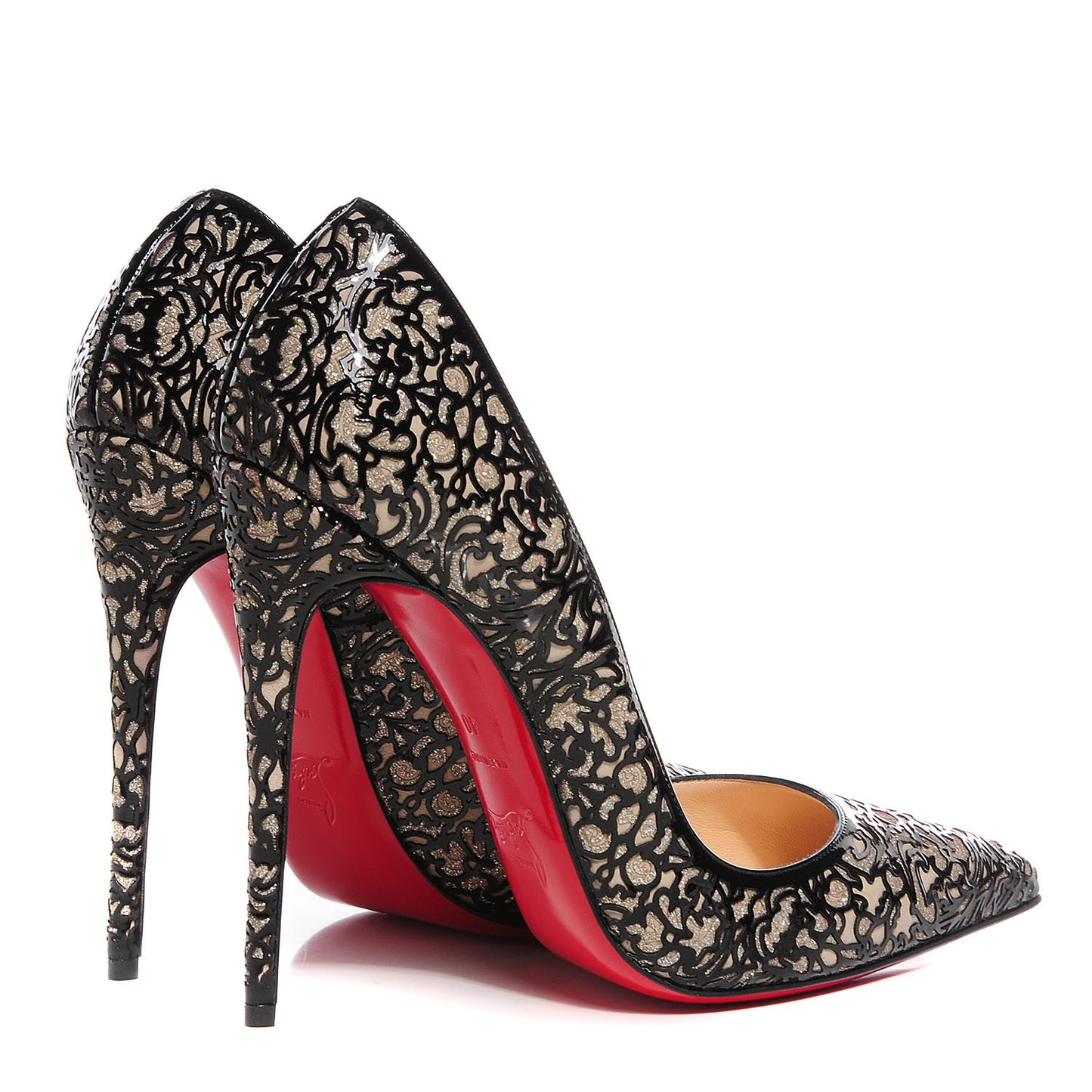 Patent Lace Glitter So Pretty 120 Pumps 40 Black