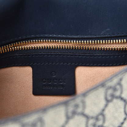 Gucci GG Supreme Monogram Small Messenger Shoulder Bag Beige Blue Navy 9 of 11
