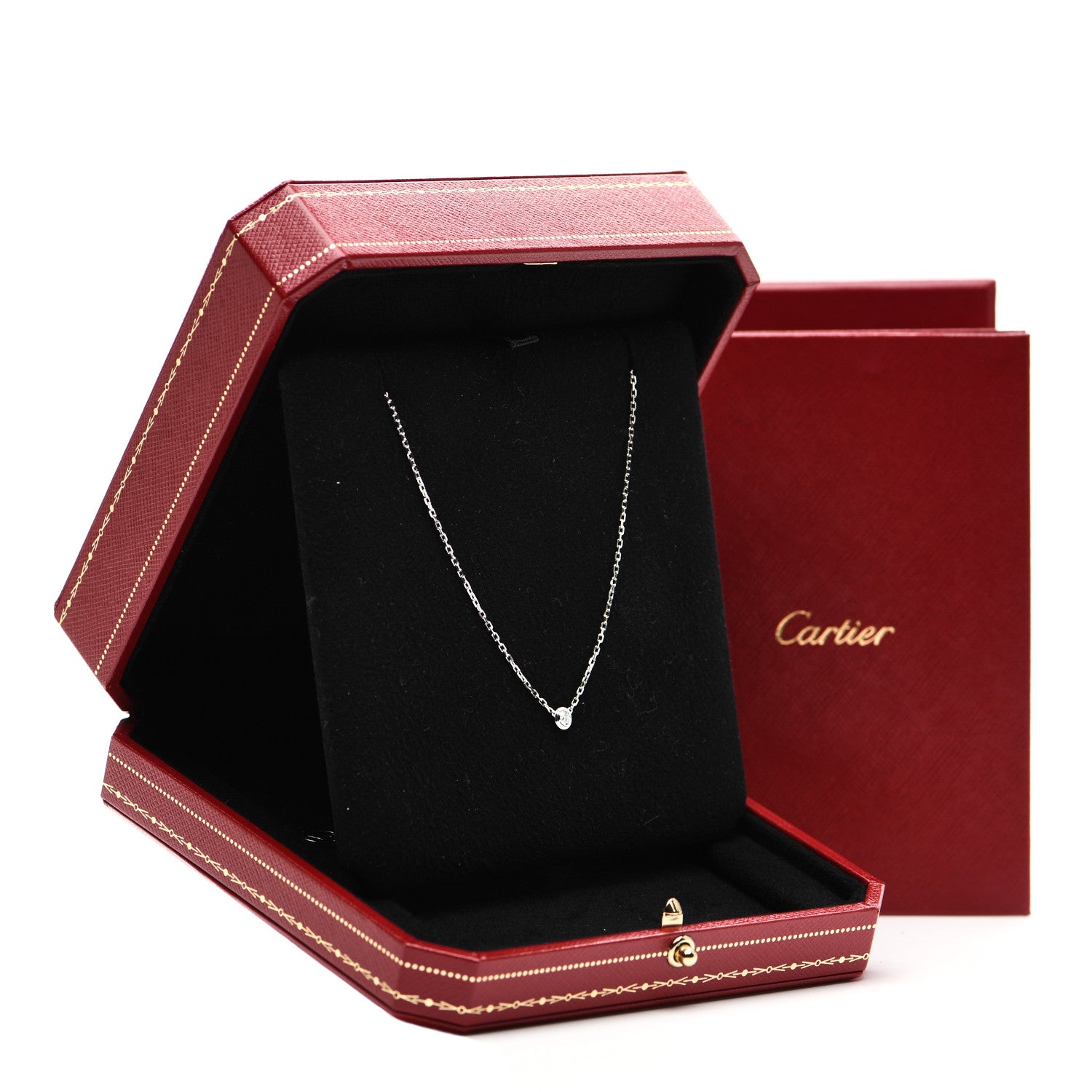 Cartier 18K White Gold Diamond SM D'Amour Pendant Necklace 5 of 5