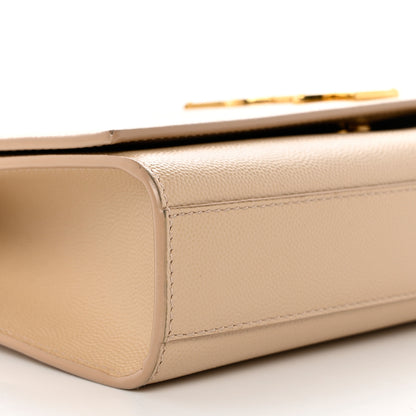 Saint Laurent Grain De Poudre Medium Monogram Kate Satchel Nude Powder 10 of 12