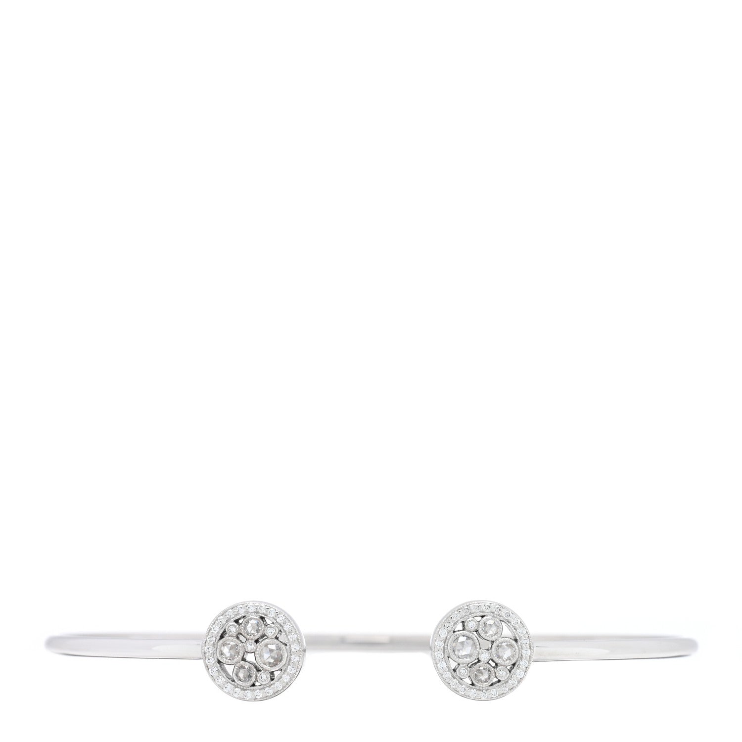 Tiffany 18K White Gold Diamond Cobblestone Wire Bracelet 1 of 3