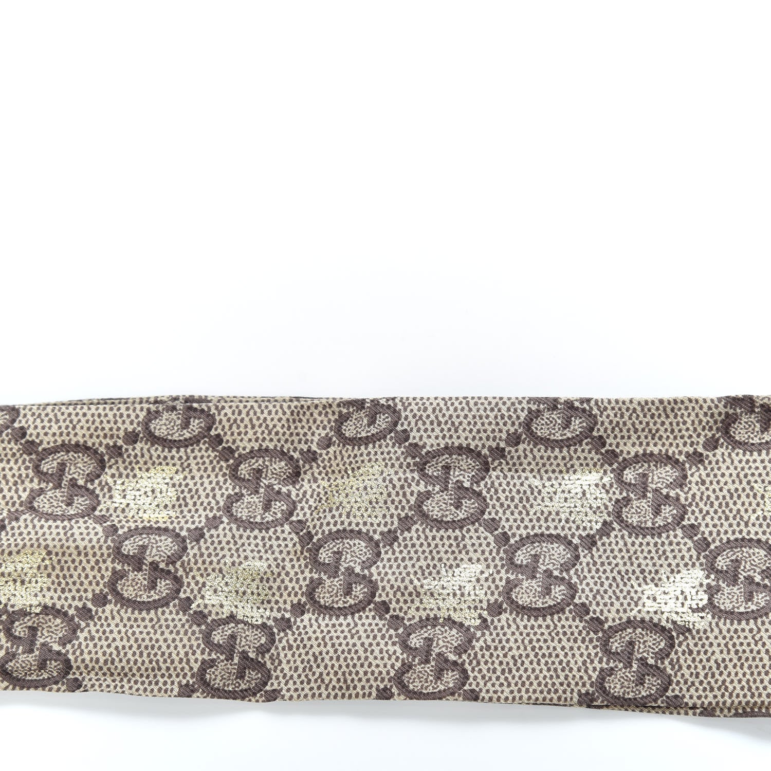 Gucci Silk Twill GG Monogram GG Bee Neck Bow Scarf Black Red 3 of 4