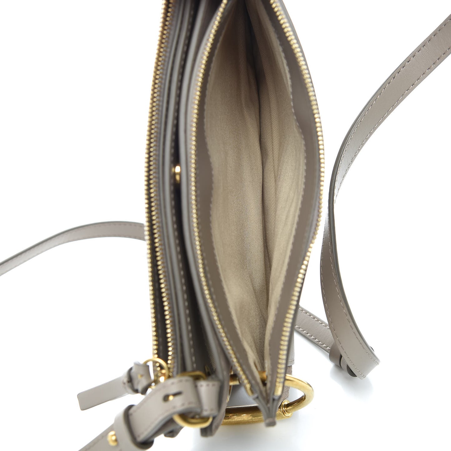Calfskin Suede Small Roy Bag Motty Grey