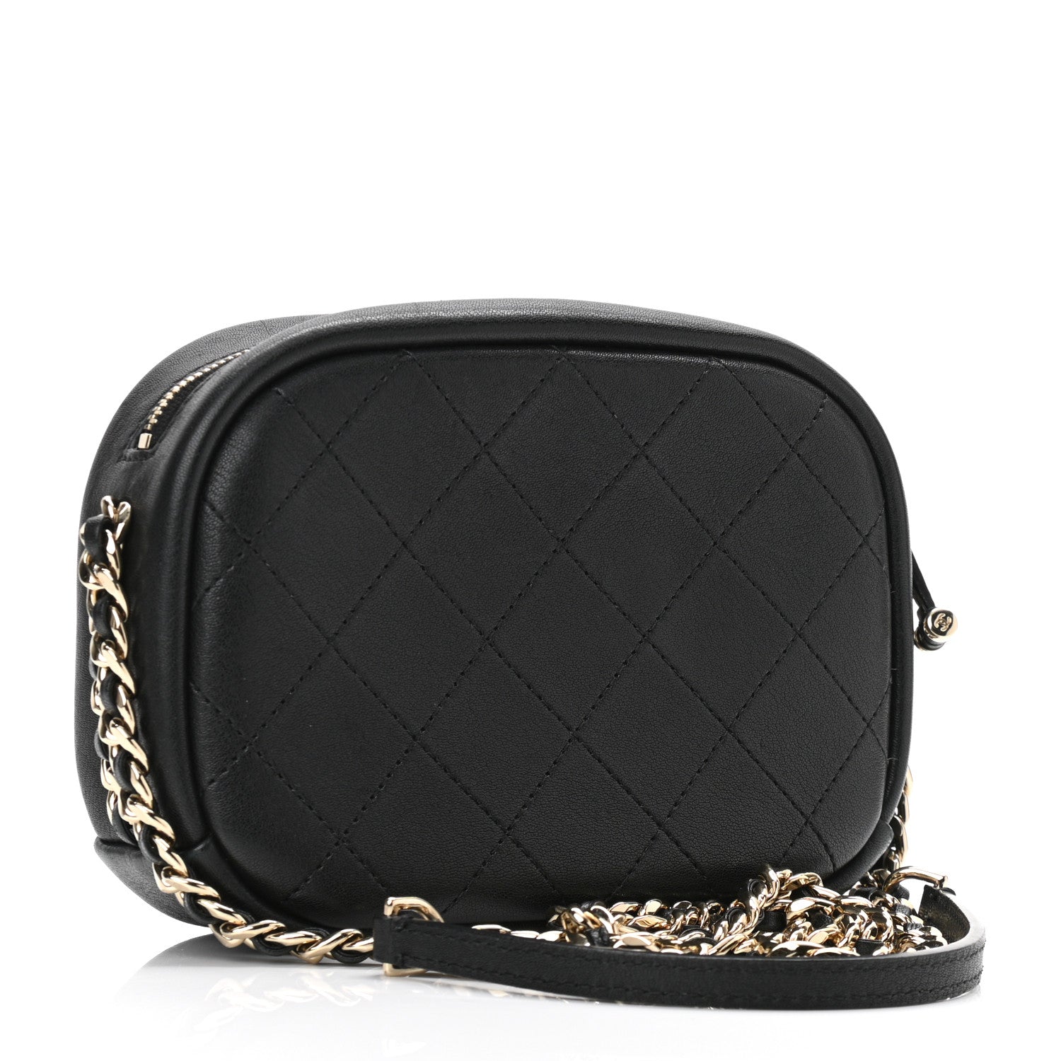 Chanel Goatskin Quilted Small Casual Trip Camera Case Black 3 of 11