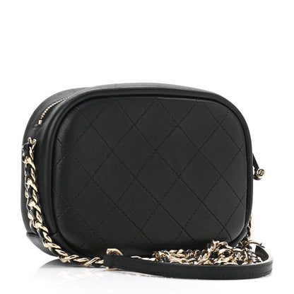 Chanel Goatskin Quilted Small Casual Trip Camera Case Black 3 of 11