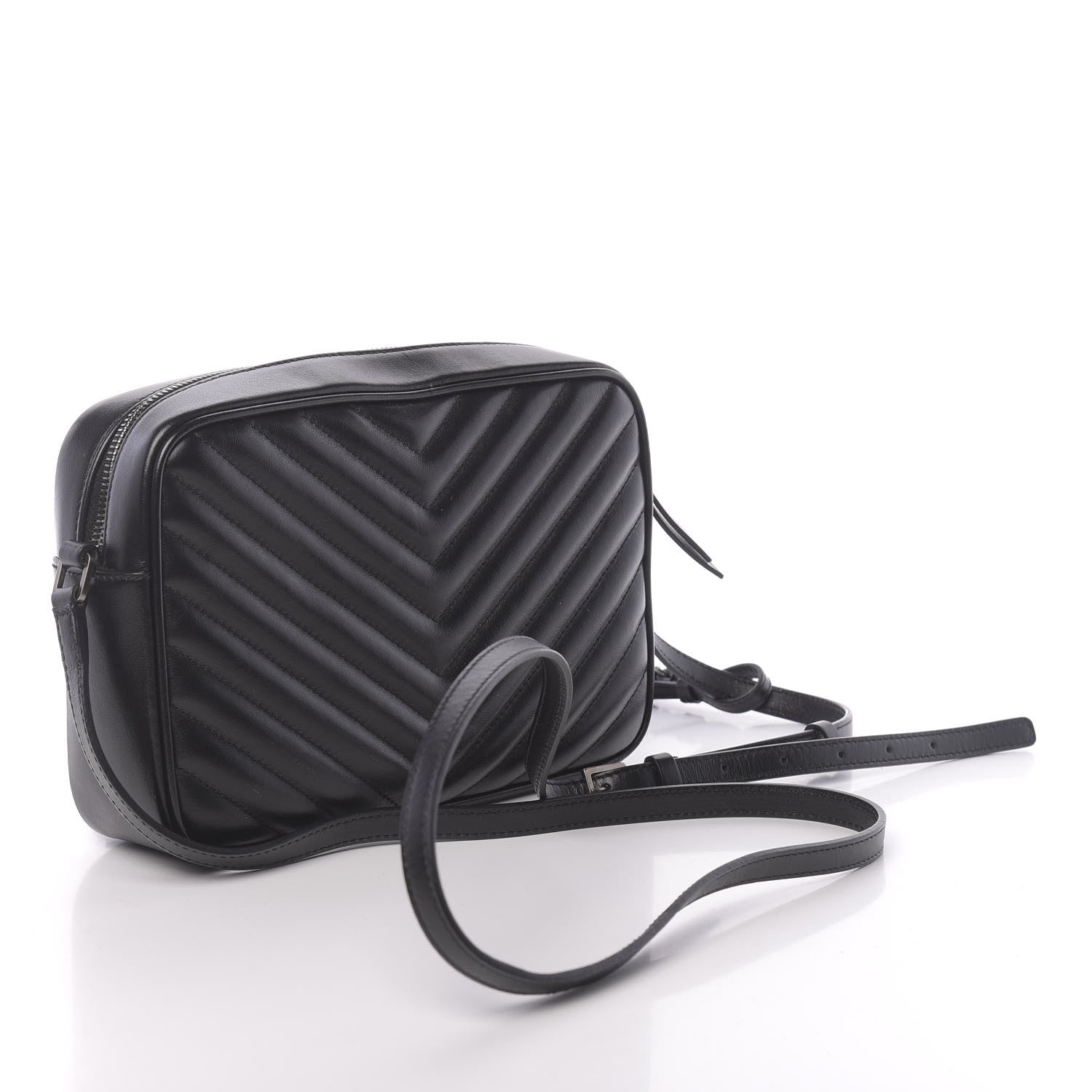 Saint Laurent Calfskin Matelasse Monogram Lou Camera Bag Black 3 of 10