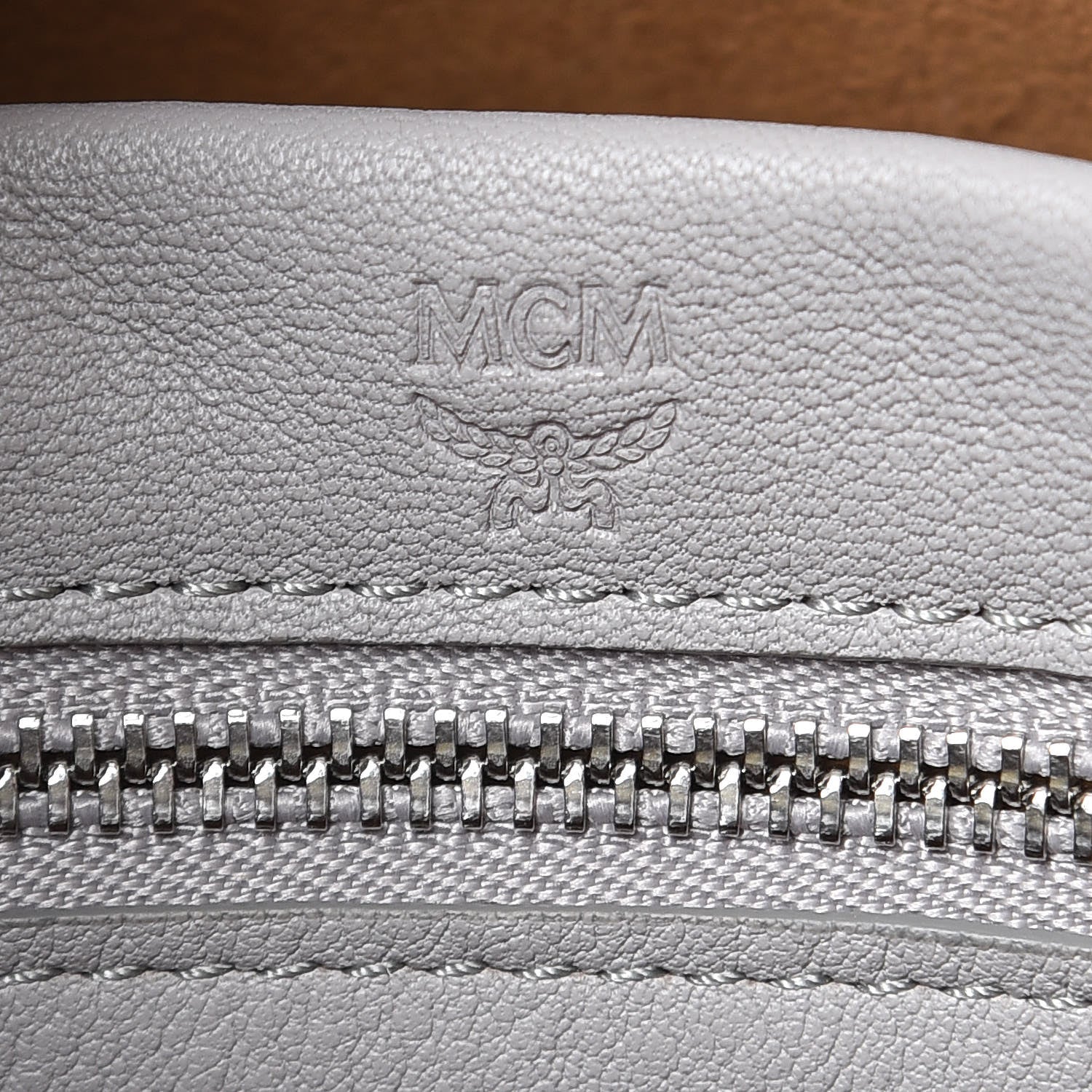 MCM Calfskin Ottomar Monogram Sarah Convertible Hobo Dove 6 of 10