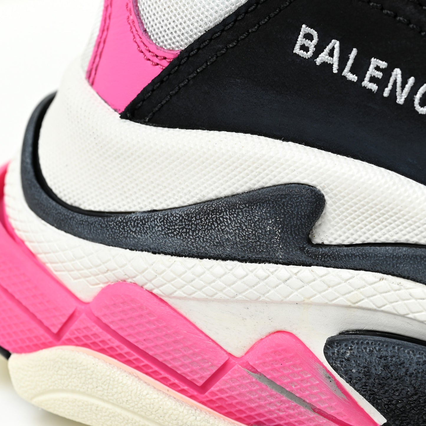 Fabric Mesh Womens Triple S Sneakers 39 Fluo Pink Grey White