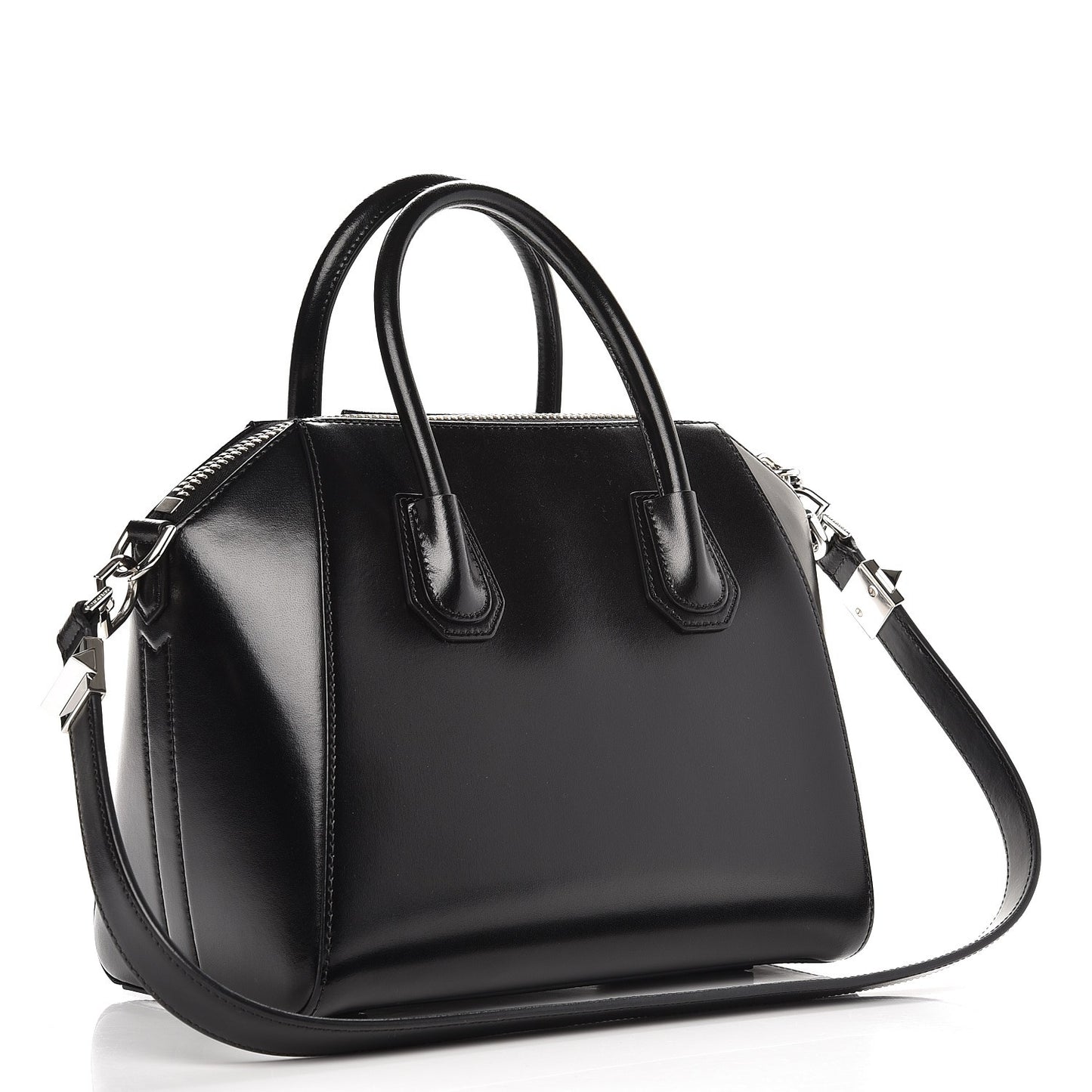 Shiny Lord Calfskin Small Antigona Black