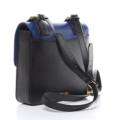 Prada Saffiano Bi-Color Crossbody Bag Inchiostro Black 3 of 10