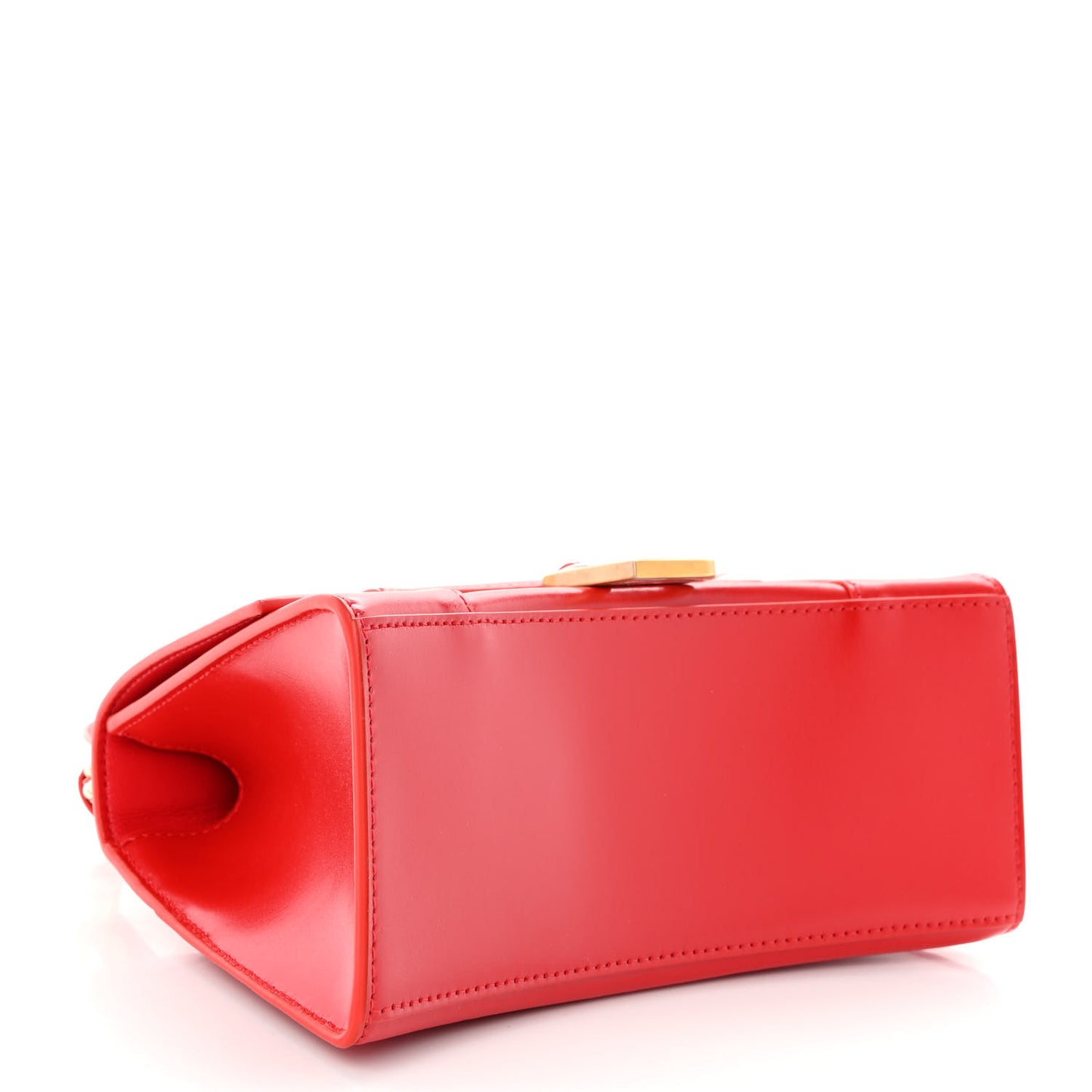 Shiny Box Calfskin Small Hourglass Top Handle Bag Bright Red