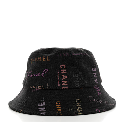 Chanel Denim Mood Cloche Bucket Hat S Black 3 of 8