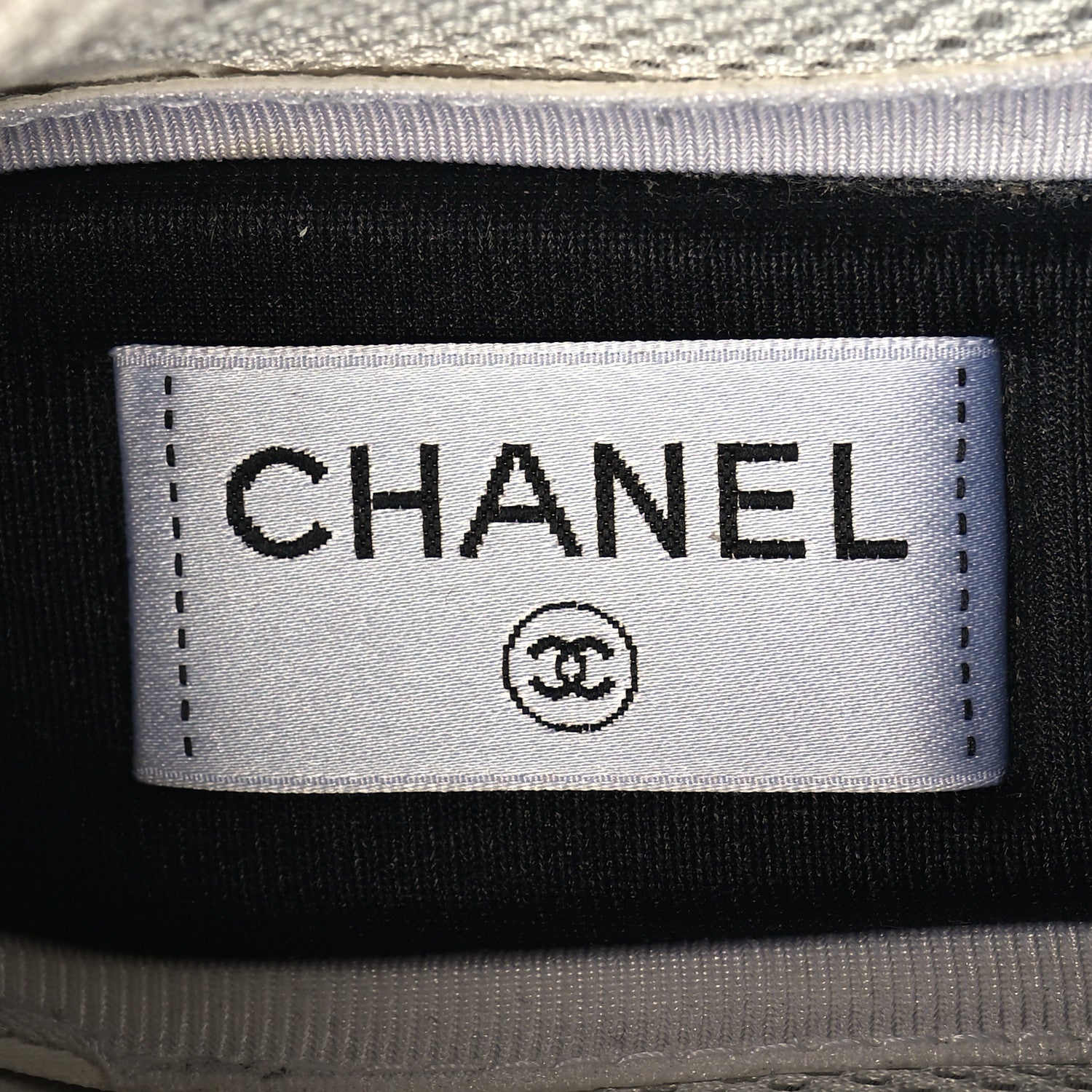 Chanel Fabric Laminated Calfskin Stretch CC Womens Sneakers 37 Green Silver 7 of 8