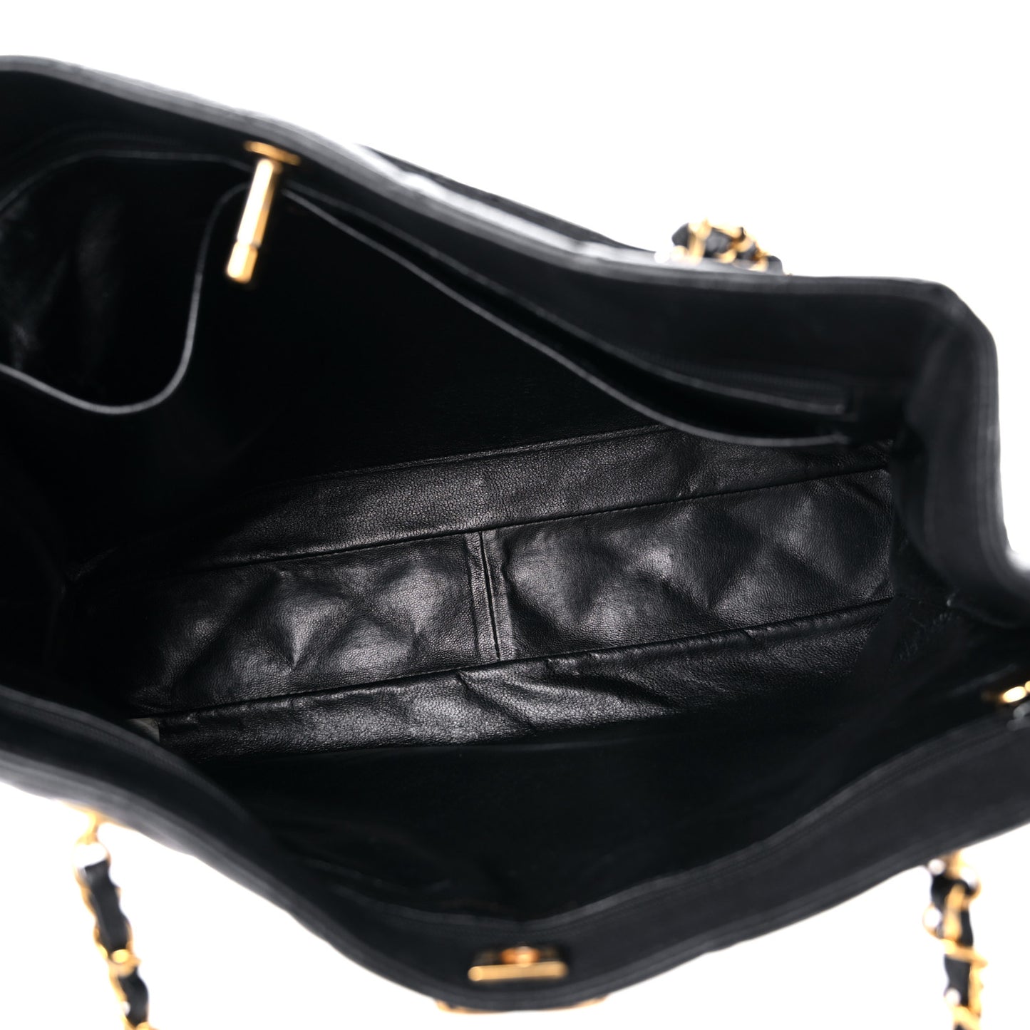 Caviar Quilted Shopping Tote Black