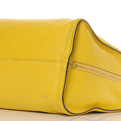 Alexander McQueen Pebbled Calfskin Large Skull Padlock Zip Around Tote Yellow 9 of 10