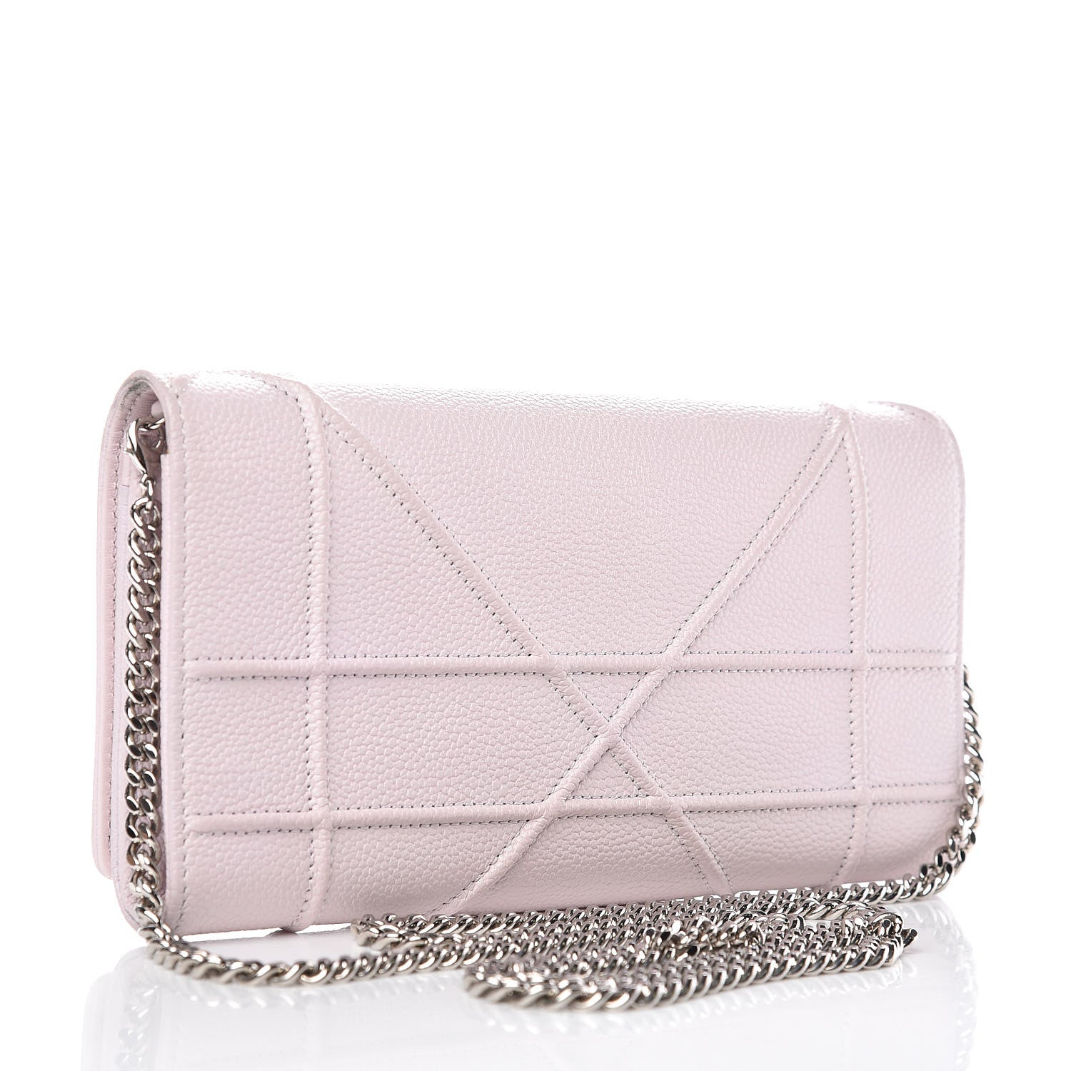 Christian Dior Grained Calfskin Diorama Croisiere Chain Wallet Pink 3 of 15