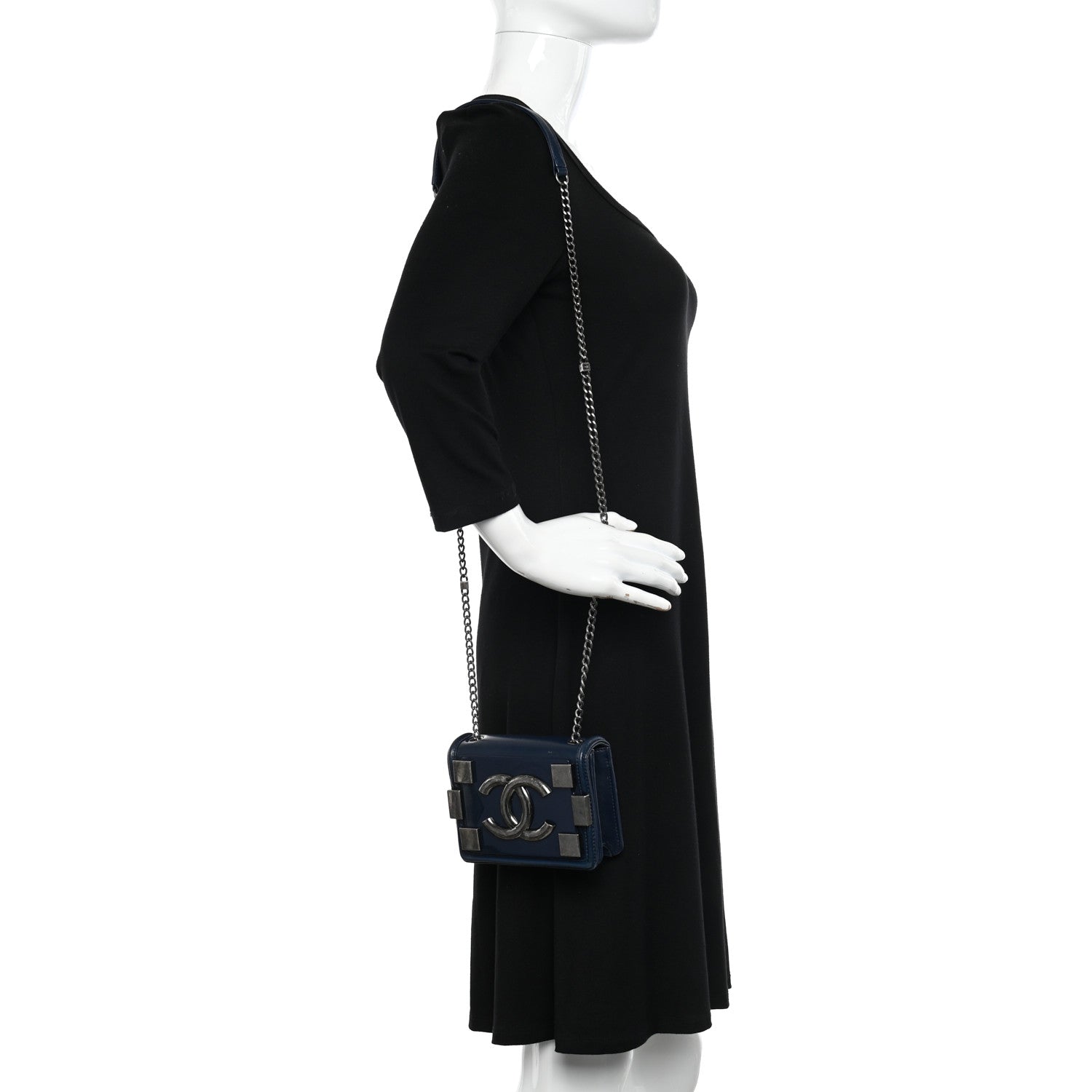Chanel Plexiglass Lambskin Mini Boy Brick Flap Blue 2 of 13