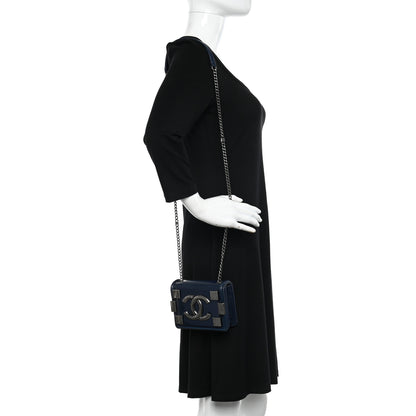 Chanel Plexiglass Lambskin Mini Boy Brick Flap Blue 2 of 13