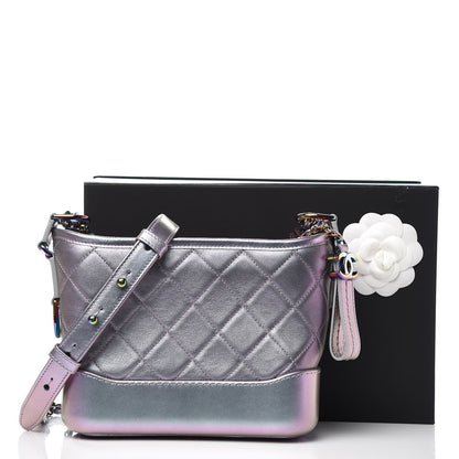 Chanel Iridescent Lambskin Calfskin Quilted Small Gabrielle Hobo Light Purple 11 of 11