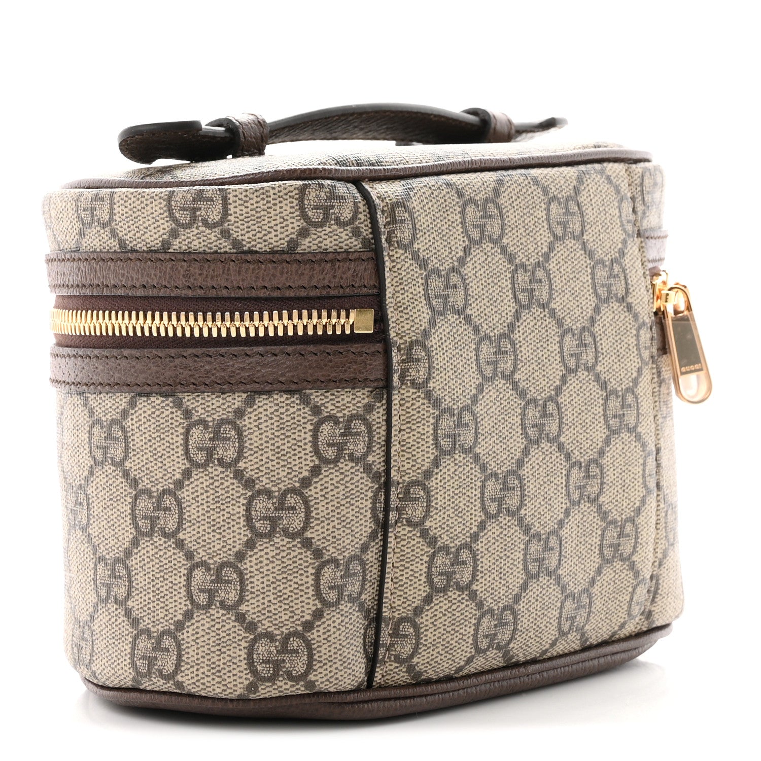 Gucci GG Supreme Monogram Textured Calfskin Web Ophidia Vanity Cosmetic Case Beige Ebony New Acero 3 of 8