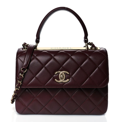 Chanel Lambskin Quilted Small Trendy CC Flap Dual Handle Bag Burgundy 1 of 10