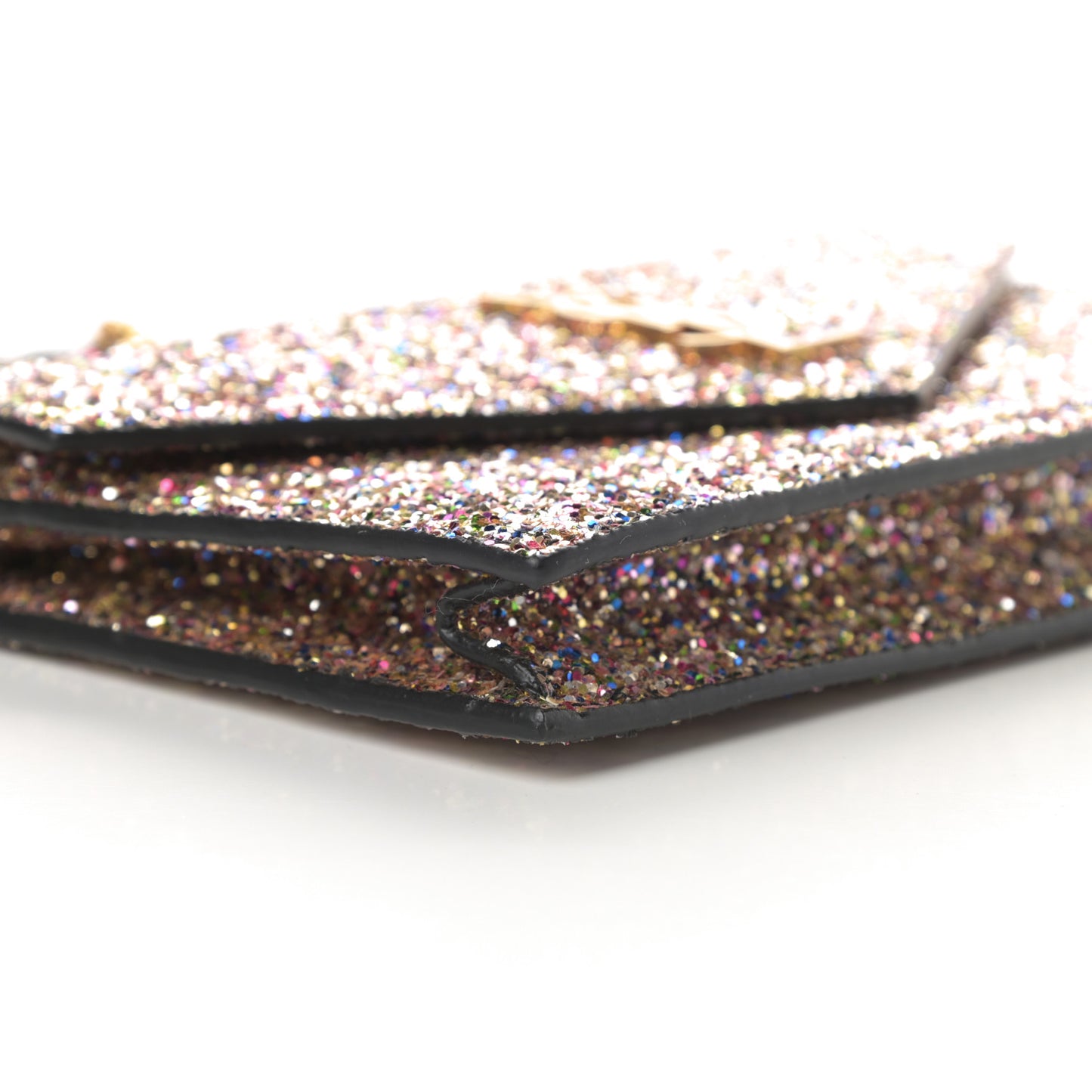 Glitter Monogram Envelope Chain Wallet Multicolor